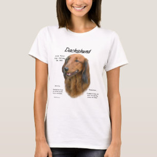 Dachshund (longhair) Geschiedenis Ontwerp T-shirt