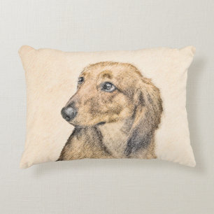 Dachshund (Longhaire) Schilderen - Oorspronkelijke Accent Kussen