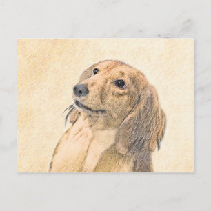 Dachshund (Longhaire) Schilderen - Oorspronkelijke Briefkaart