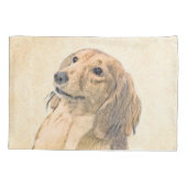 Dachshund (Longhaire) Schilderen - Oorspronkelijke Kussensloop (Achterkant)
