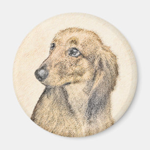 Dachshund (Longhaire) Schilderen - Oorspronkelijke Magneet