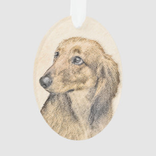 Dachshund (Longhaire) schilderen - Oorspronkelijke Ornament