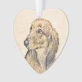 Dachshund (Longhaire) Schilderen - Oorspronkelijke Ornament (voorkant)