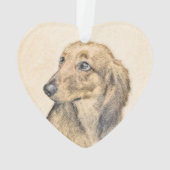 Dachshund (Longhaire) Schilderen - Oorspronkelijke Ornament (achterkant)