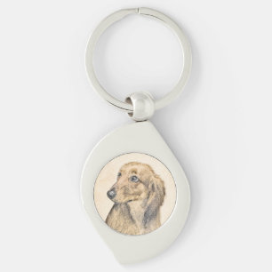 Dachshund (Longhaire) Schilderen - Oorspronkelijke Sleutelhanger