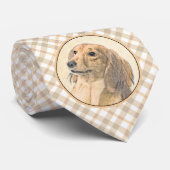 Dachshund (Longhaire) Schilderen - Oorspronkelijke Stropdas (Opgerold)