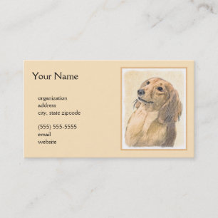 Dachshund (Longhaire) Schilderen - Oorspronkelijke Visitekaartje