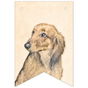 Dachshund (Longhaire) Schilderen - Oorspronkelijke Vlaggetjes