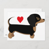 Dachshund Love Briefkaart (Voorkant / Achterkant)