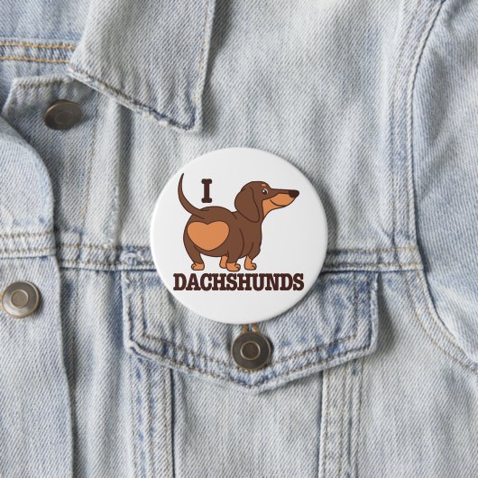 Dachshund Love Dog Button (In situ)
