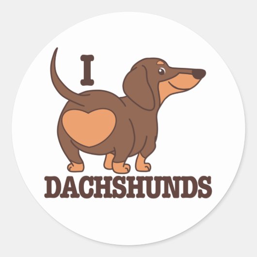 Dachshund Love Dog Sticker (Voorkant)