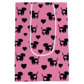 Dachshund Love Gift Bag Medium Cadeauzakje (Achterkant)