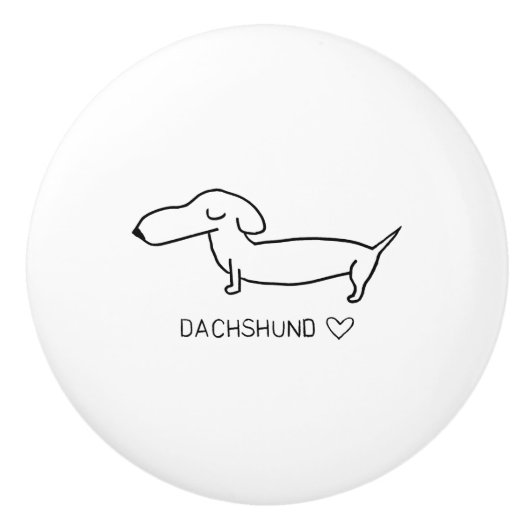 Dachshund Love Keramische Knop (Voorkant)