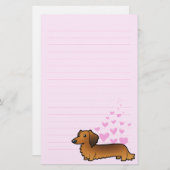 Dachshund Love (longhair) Briefpapier (Voorkant / Achterkant)