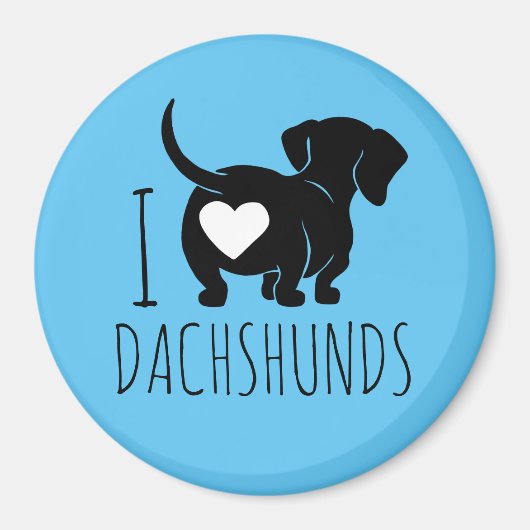 Dachshund Love Magnet Magneet (Voorkant)