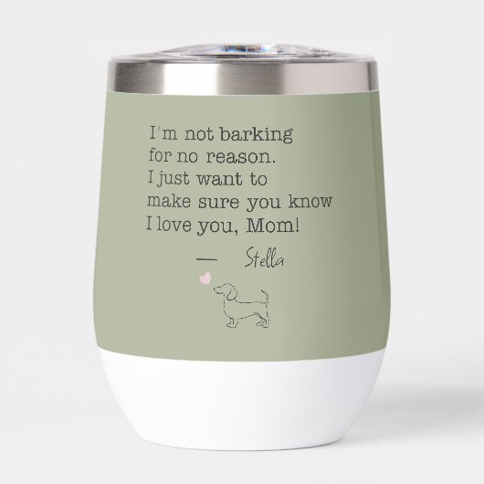 Dachshund Love Message Personalized Sage Green (Avant)