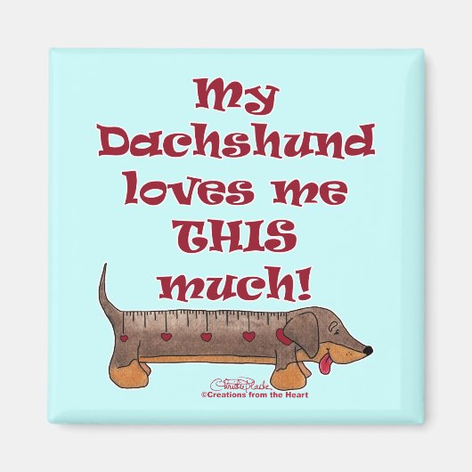 Dachshund Love Meter Magneet (Voorkant)