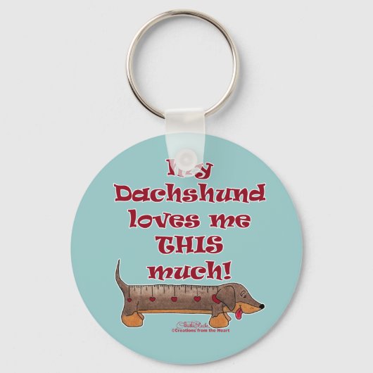 Dachshund Love Meter Sleutelhanger (Voorkant)