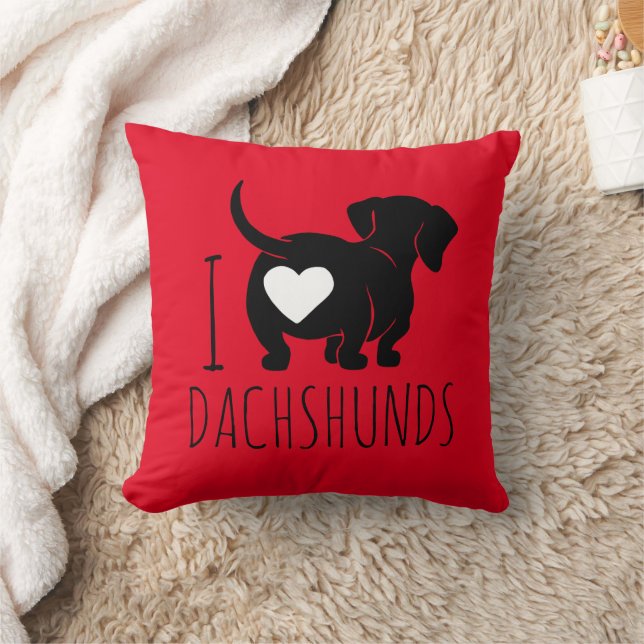 Dachshund Love Sierkussen (Deken)