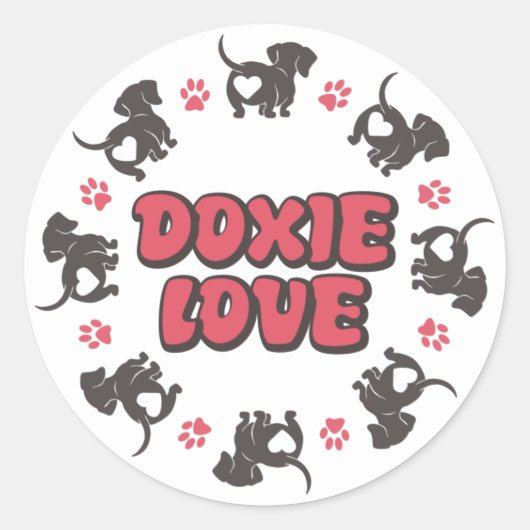 Dachshund Love Sticker (Voorkant)