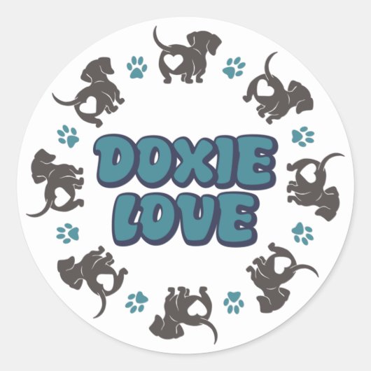 Dachshund Love Sticker (Voorkant)