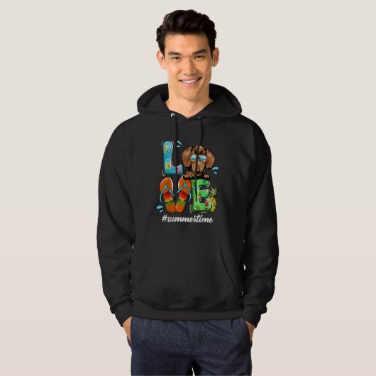 Dachshund Love Summer Time Dog Funny in Juli Summe Hoodie (Voorkant volledig)