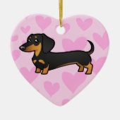Dachshund Love (voeg je eigen bericht toe) Keramisch Ornament (Voorkant)