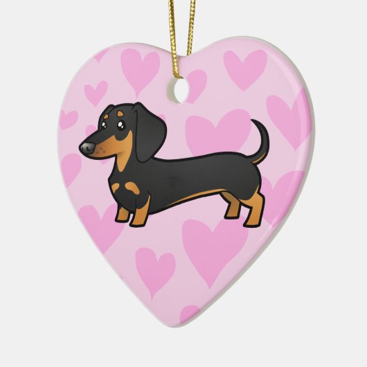Dachshund Love (voeg je eigen bericht toe) Keramisch Ornament (Links)