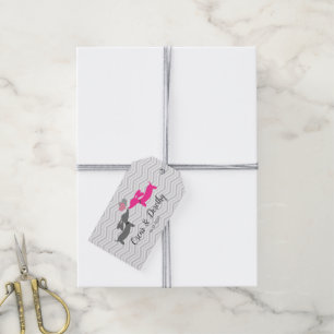 Dachshund Love Wedding Gift Label personaliseren Cadeaulabel