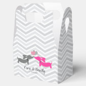 Dachshund Love Wedding Personalized Favor Boxes Bedankdoosjes (Geopend)