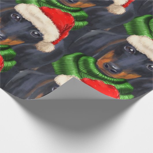 Dachshund Lover gevierde kerstfeestdag Cadeaupapier (Hoek)