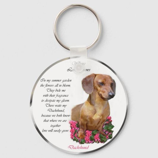Dachshund Lovers Doxie Sleutelhanger (Voorkant)