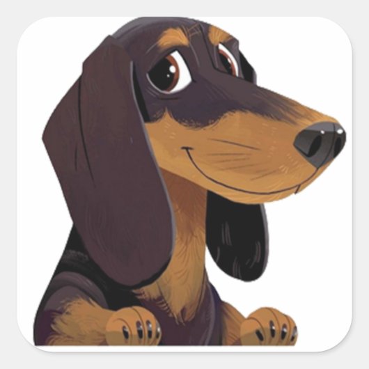 Dachshund Lovers Vierkante Sticker (Voorkant)
