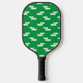 Dachshund Loving Pickleball Groen Blauw Paddle (Voorkant)