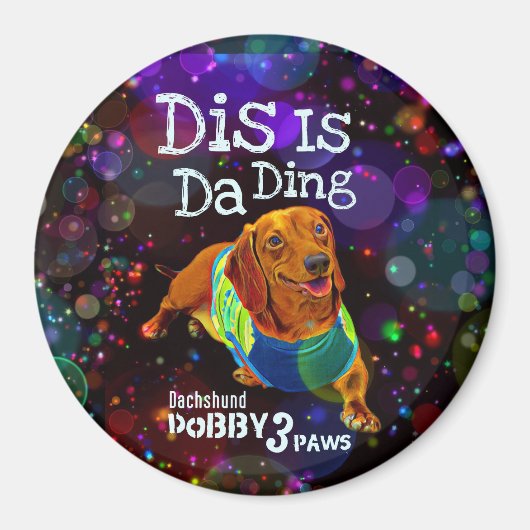 Dachshund Magnet Dobby 3Paws Magneet (Voorkant)