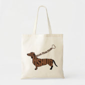 Dachshund Mam - Black en Tan Doxie - Heart Leash Tote Bag (Voorkant)