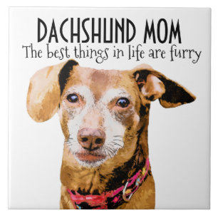 Dachshund Mam Ceramic Tile Tegeltje