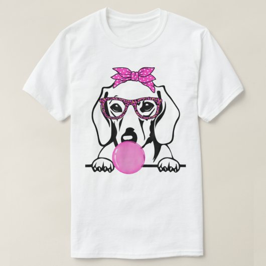 Dachshund Mam met bellengombril T-Sh T-shirt (Design voorkant)