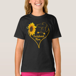 Dachshund Mam met zonnebloempje Moederdag T-shirt