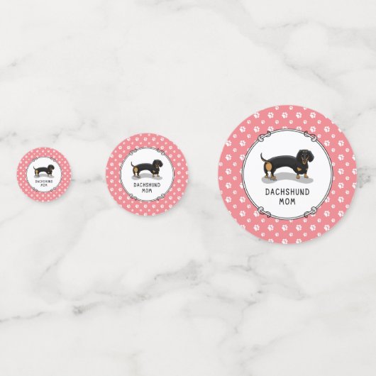 Dachshund Mam (S black & tan) Cute Dog Mam Confetti (Achterkanten)