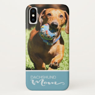 Dachshund Mam Smooth Voeg je foto toe iPhone X Hoesje