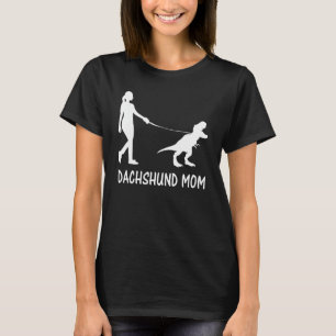 Dachshund Mama Doxie Mama Dog Dinosaur Vrouwen Moe T-shirt