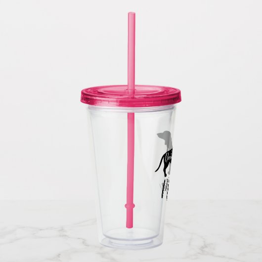 Dachshund Mama Script & Dog Silhouette Acryl Drinkbeker (Rechts)