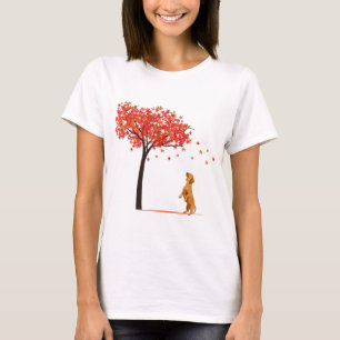 Dachshund Maple Tree Thanksgiving Day Cute Dox Dox T-shirt