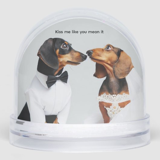Dachshund Mariage Snow Globe (Avant)