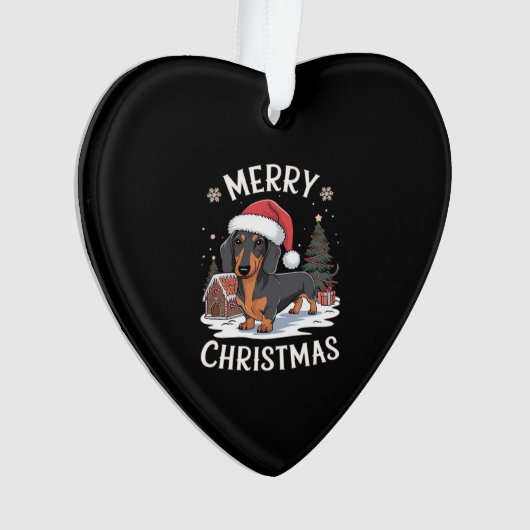 Dachshund Merry Christmas Classic T-Shirt (devant)