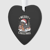 Dachshund Merry Christmas Classic T-Shirt Ornament (voorkant)