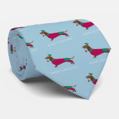 Dachshund - Merry kerstdesign Stropdas (Opgerold)
