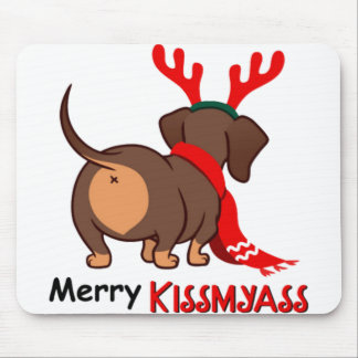 Dachshund merry kissmyass xmas lover dachshund muismat