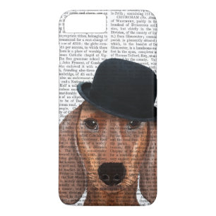 Dachshund met Black Bowler Pet iPhone 8 Plus / 7 Plus Hoesje